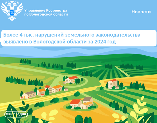 Более 4 тыс. нарушений земельного законодательства выявлено в Вологодском регионе за 2024 год.