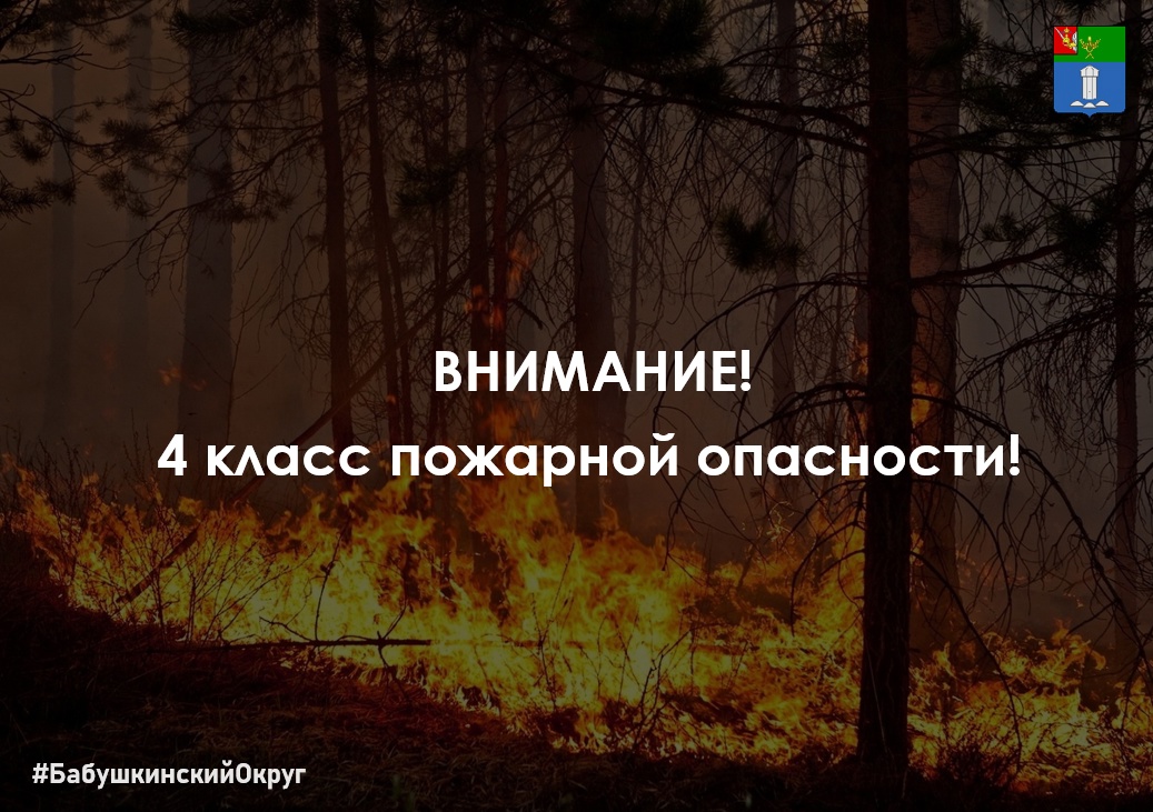 30 мая в Бабушкинском муниципальном округе ожидается достижение 4 класса пожарной опасности!.