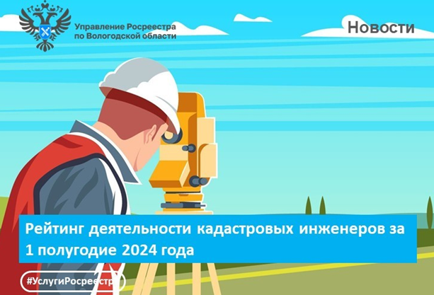 В Вологодской области подготовлен рейтинг работы кадастровых инженеров за 1 полугодие 2024 года. В Вологодской области подготовлен рейтинг работы кадастровых инженеров за 1 полугодие 2024 года.