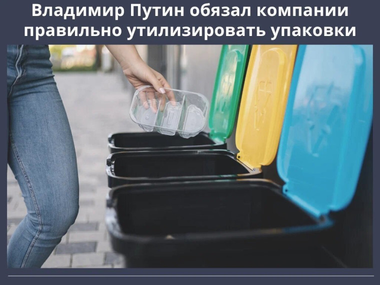 Владимир Путин подписал закон, который обяжет производителей товаров правильно утилизировать отходы.. Владимир Путин подписал закон, который обяжет производителей товаров правильно утилизировать отходы..